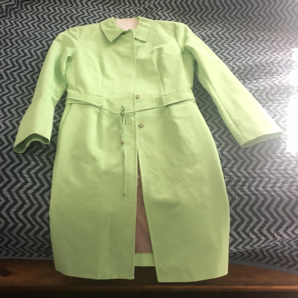 Tahari lime green coat